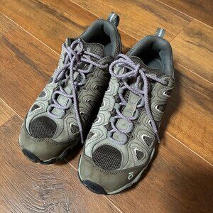 Oboz Shoes Womens 10 Sawtooth II Hiking Sneakers Brown Leather Waterproof.